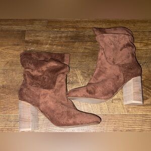 Darby Slouch Brown Suede Booties